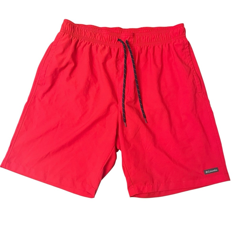 Columbia Men's Size M 8" Red Swim Trunks Board Shorts Mesh Lined‎
